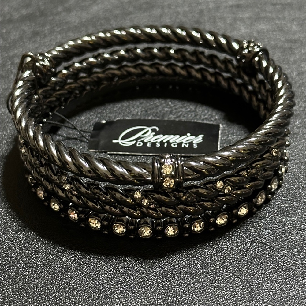 Premier Designs Hematite Plate Stackerrific #50072 Bangle Bracelets